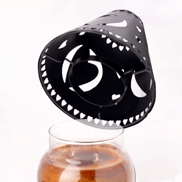 Black Metal Heart Decorative Tin Candle Shade (16 oz. & Larger Jar) - Picture 5 of 6